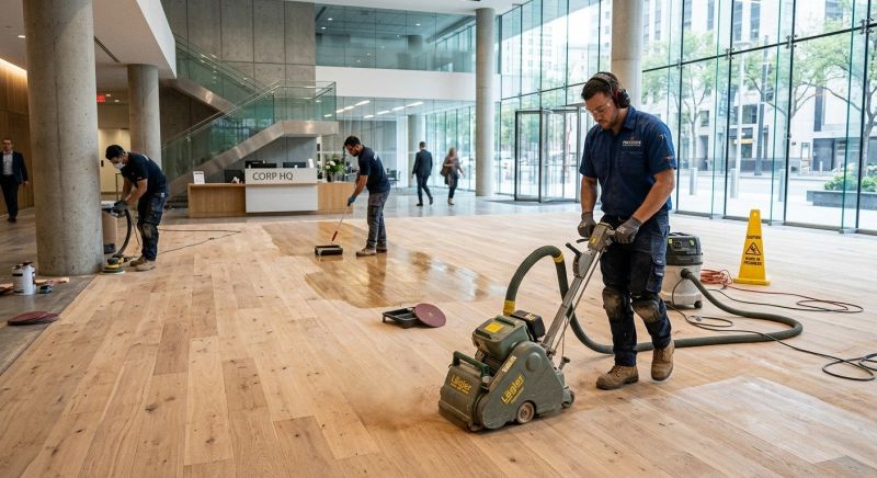 Our team working on Wood Floor Service projects in South Zanesville, OH