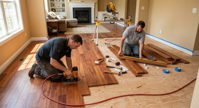 Cherry Floor Installation in Coshocton, OH