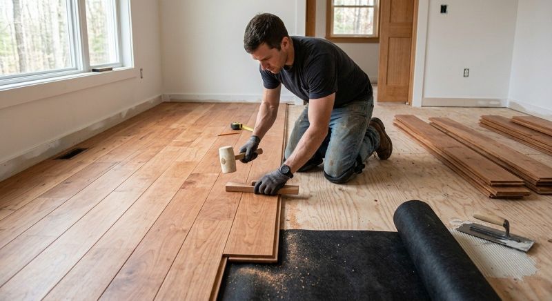 Cherry Floor Installation in Malta, OH