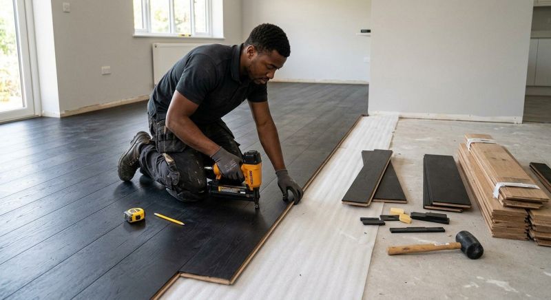 Dark Wood Floor Installation in South Zanesville, OH