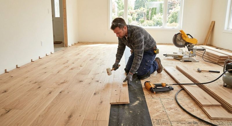 White Oak Floor Installation in South Zanesville, OH